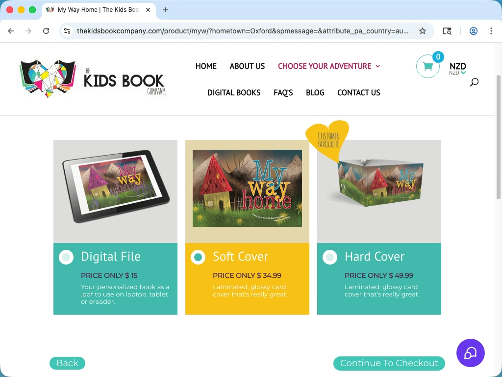 [STYLING] Styling fixes were included on the book type selection page.
